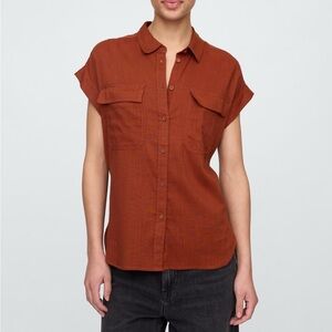 GAP smoked paprika brown utility shirt